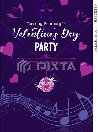 Valentine's Day Party Invitation Flyer Valentine's Day Party Invitation Flyer 98578850