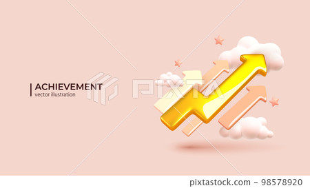 Business Arrow Target Direction - 3D Concept to Success. Vector illustration Business Arrow Target Direction - 3D Concept to Success. Vector illustration 98578920