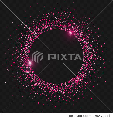Pink round glitter frame with space for text Pink round glitter frame with space for text 98579741