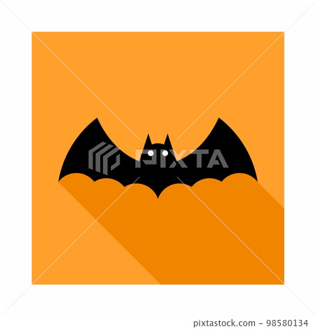 Halloween bat icon with glowing eyes, Halloween holiday. Halloween bat icon with glowing eyes, Halloween holiday. 98580134