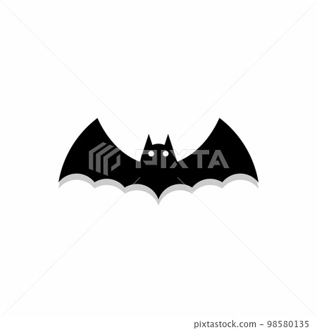 Halloween bat icon with glowing eyes, Halloween holiday. 98580135