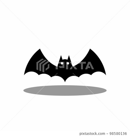 Halloween bat icon with glowing eyes, Halloween holiday. Halloween bat icon with glowing eyes, Halloween holiday. 98580136