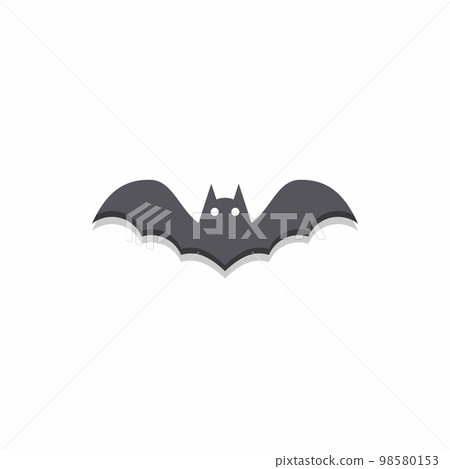 Halloween bat icon with glowing eyes, Halloween holiday. Halloween bat icon with glowing eyes, Halloween holiday. 98580153