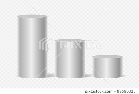 Product display presentation realistic 3d cylinder pedestal podium 98580323