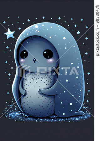 Cute monster illustration 98580479