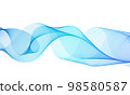 Blue line wave background. 98580587