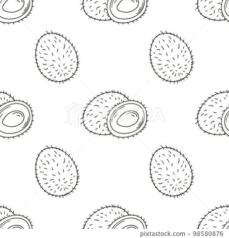 Coloring Seamless pattern with tropical fruits. Illustration in hand draw style Coloring Seamless pattern with tropical fruits. Illustration in hand draw style 98580876