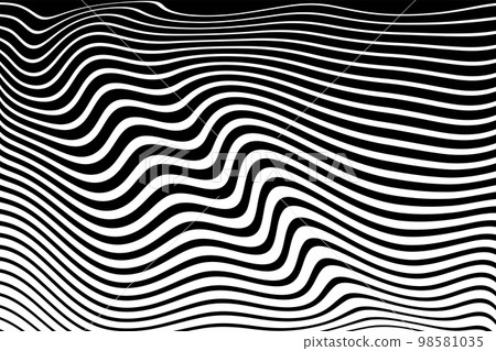 Abstract Black and White Wavy Lines Pattern. 3D Illusion Effect. Abstract Black and White Wavy Lines Pattern. 3D Illusion Effect. 98581035