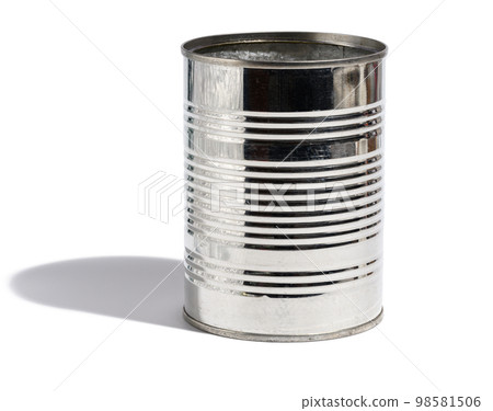 Iron can for food preservation on a white background. 98581506