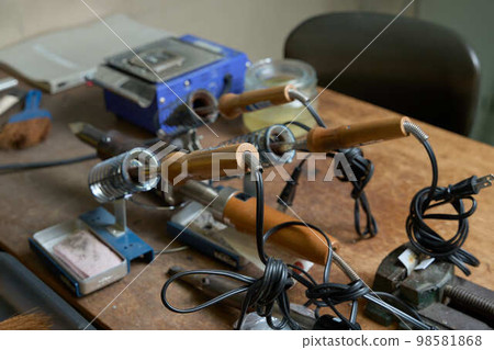 big soldering iron in factory 98581868