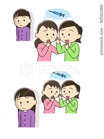 Woman spreading rumors of vaccine discrimination 98582066