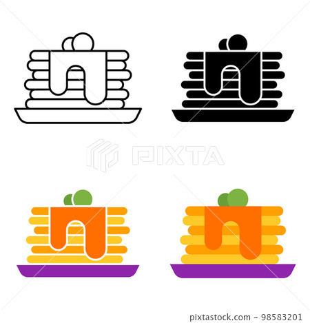 Pan Cake in flat style isolated 98583201