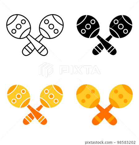 Maracas in flat style isolated 98583202