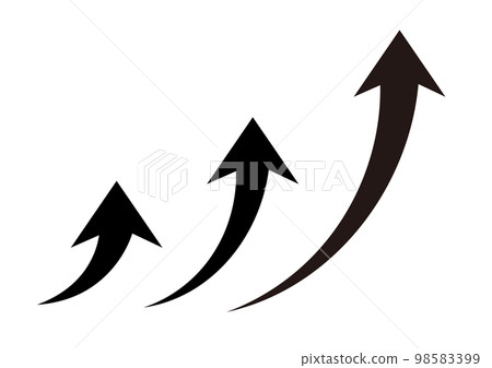 逐漸上升的箭頭簡單圖示 逐漸上升的箭頭簡單圖示 98583399