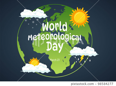 World Meteorological Day Illustration with Meteorology Science and Researching Weather in Flat Cartoon Hand Drawn for Landing Page Templates 98584277