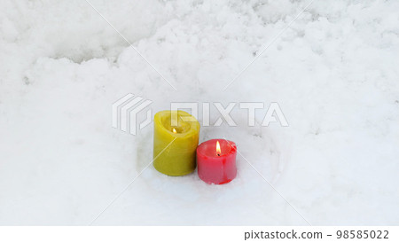 snow and candles snow and candles 98585022
