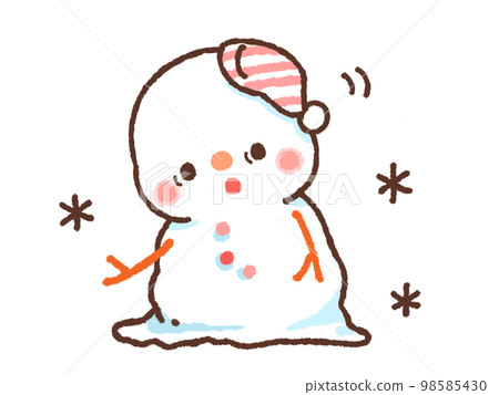 snowman starting to melt snowman starting to melt 98585430
