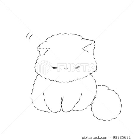 Stock Illustration: Bowing cat (line drawing) Stock Illustration: Bowing cat (line drawing) 98585651
