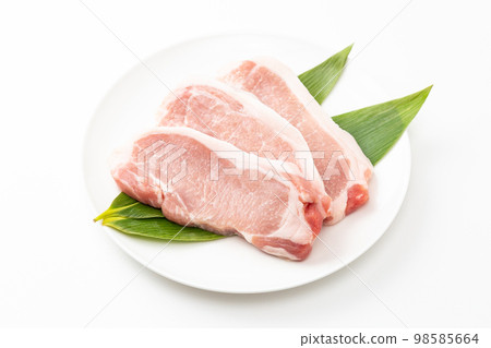 Pork loin meat white back 98585664