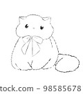 Stock Illustration: Staying cat (line drawing) 98585678