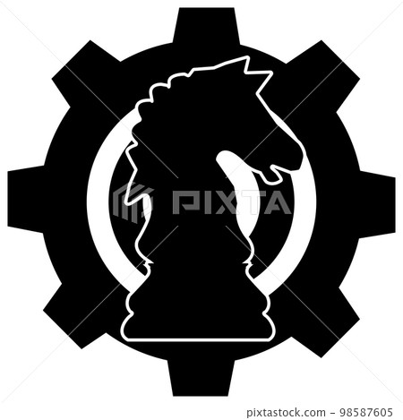 Strategy icon on white background. Chess horse startup sign. flat style.  98587605
