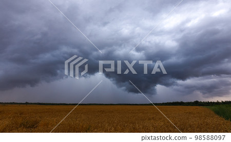 Severe thunderstorm clouds, landscape with storm clouds Severe thunderstorm clouds, landscape with storm clouds 98588097
