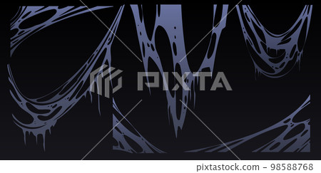 Spooky Halloween set of spiderweb in dark Spooky Halloween set of spiderweb in dark 98588768