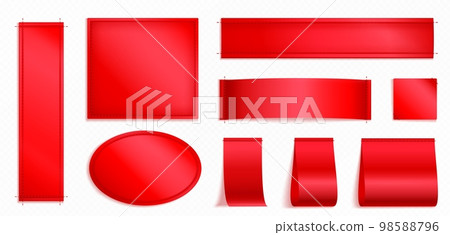 Blank clothes tags, fashion labels with seams 98588796