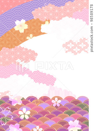 櫻花春天日本圖案背景 98589178