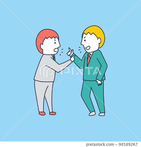 Illustration material of businessmen who collide with each other's opinions 98589267