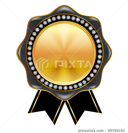 獎牌金絲帶圖標 獎牌金絲帶圖標 98589282