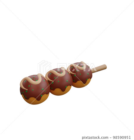 3d illustration of asian food takoyaki, japanese food 98590951
