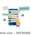3d rendering online customer service rating. Concept feedback and review. 98590980