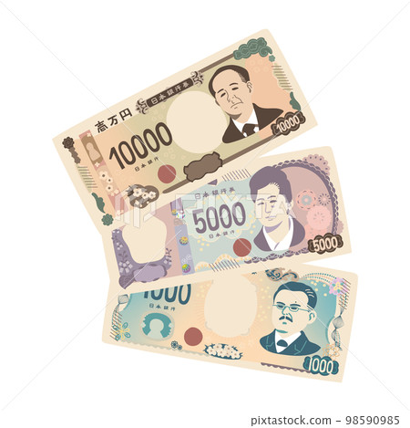 New 1,000 yen, 5,000 yen, and 10,000 yen bills 98590985