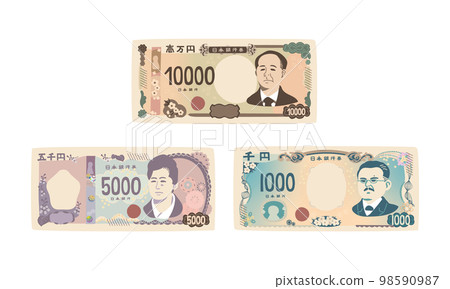 New 1,000 yen, 5,000 yen, and 10,000 yen bills 98590987