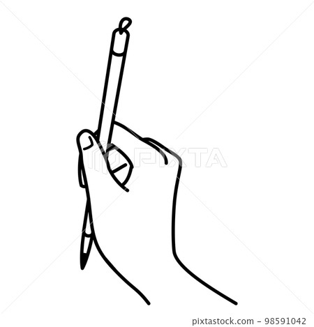 Hand writing small brush black and white 98591042