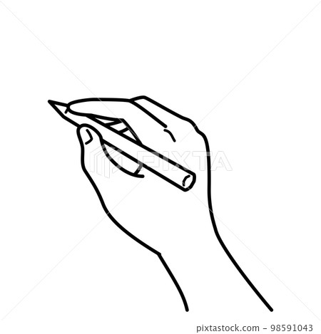 Hand writing pencil stylus black and white 98591043