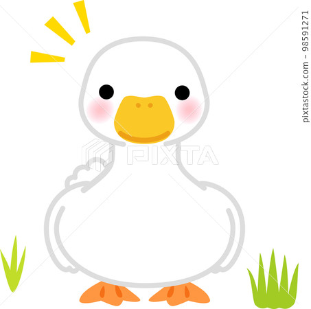 Front facing duck character 98591271