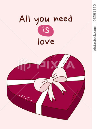 Valentine's Day greeting card with chocolates in a box. Vector illustration Valentine's Day greeting card with chocolates in a box. Vector illustration 98591550