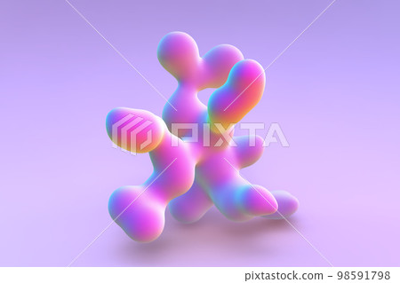 Pink 3D living coral polyp on purple background. Pink 3D living coral polyp on purple background. 98591798