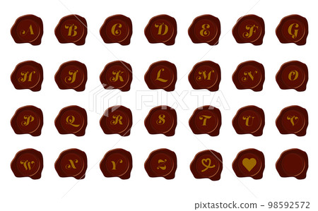 棕色封蠟郵票套裝巧克力字母表 棕色封蠟郵票套裝巧克力字母表 98592572