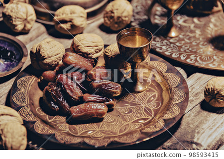 Arabic Cuisine. Middle Eastern traditional lunch. Its also Ramadan Iftar. The Meal eaten by Muslims after sunset during Ramadan. Arabic Cuisine. Middle Eastern traditional lunch. Its also Ramadan Iftar. The Meal eaten by Muslims after sunset during Ramadan. 98593415