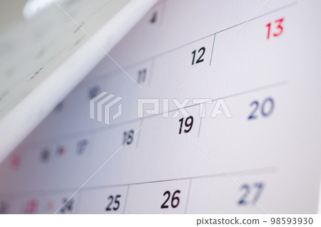 calendar page flipping sheet close up background calendar page flipping sheet close up background 98593930