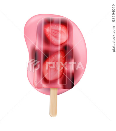 Melted Strawberry Popsicle Composition 98594049