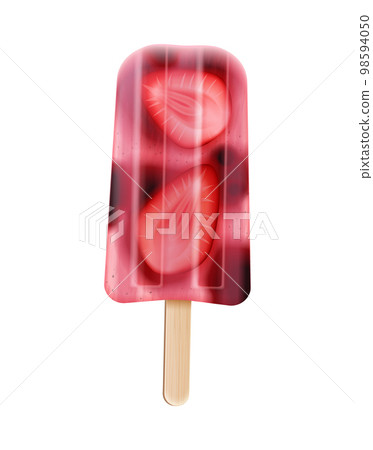 Strawberry Popsicle Icecream Composition 98594050