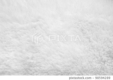 White fluffy fur fabric wool texture background 98594289