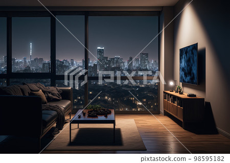 A room in a tower apartment 98595182