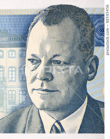 Willy Brandt a portrait from German money 98595456