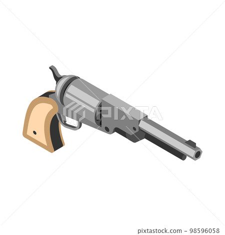 Revolver Isometric Icon 98596058