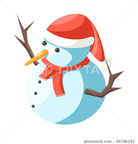 Isometric Snowman Icon 98596193